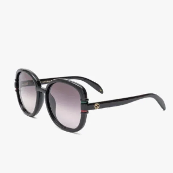 NEW GUCCI WOMEN'S SUNGLASSES GG1068SA 001 BLACK ROUND GUCCI EYEWEAR